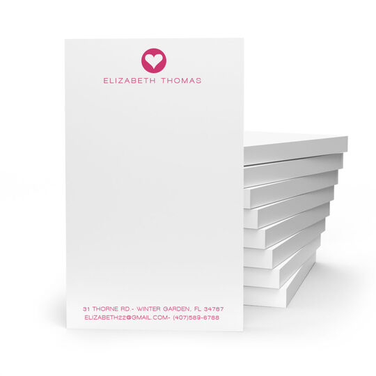 Modern Heart Stack of Small Notepads